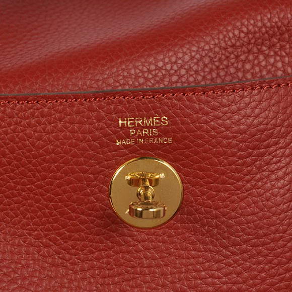 High Quality Replica Hermes Lindy 30CM Havanne Handbags 1057 Bordeaux Leather Golden Hardware - Click Image to Close